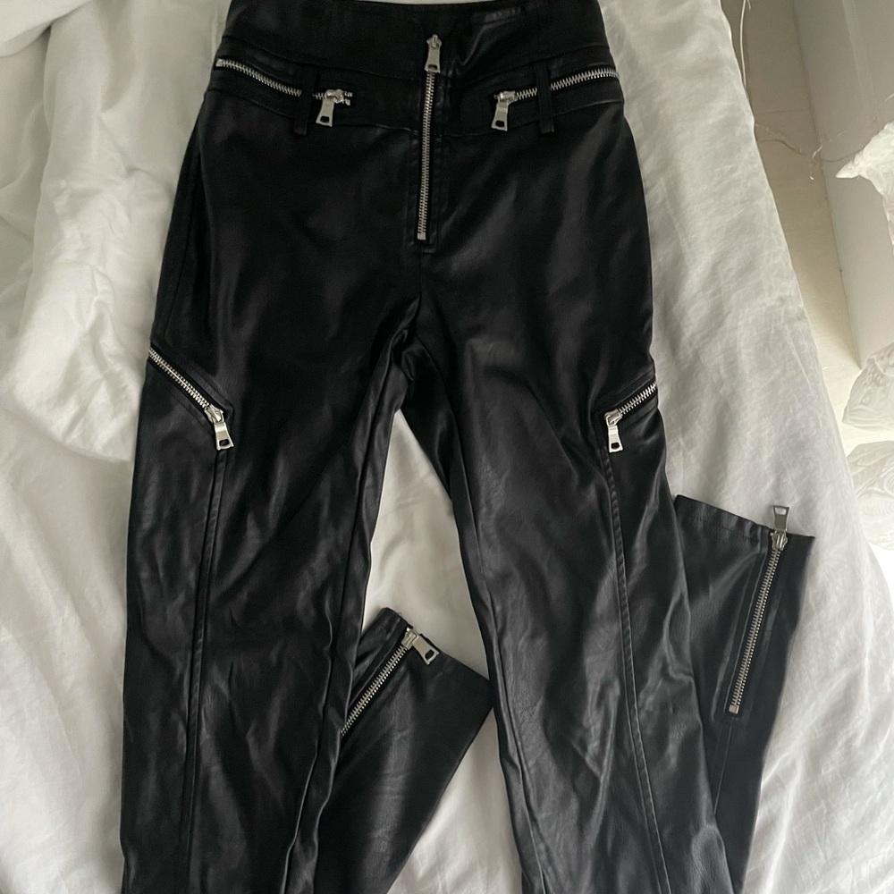 Tiger Mist leather lenon pants